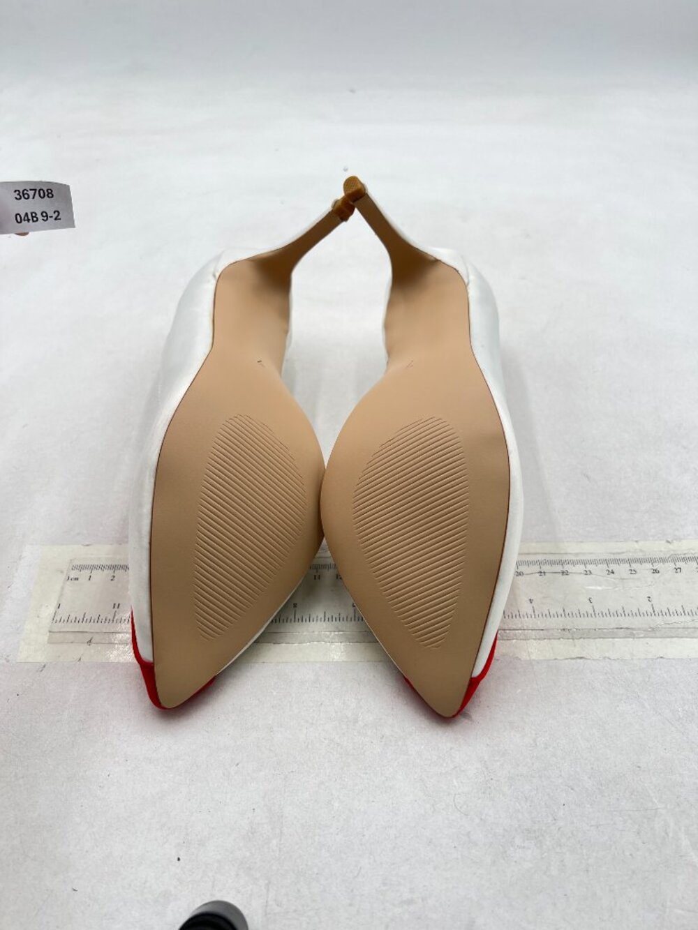 White/Red Women Basic Slip On D'Orsay Pumps High Heels Pointed Toe Office Shoes - Picture 6 of 7